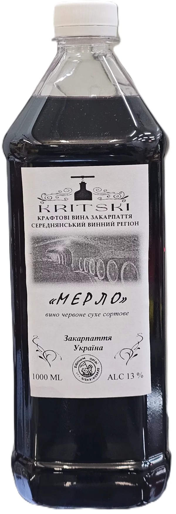 Вино столове Мерло 1л